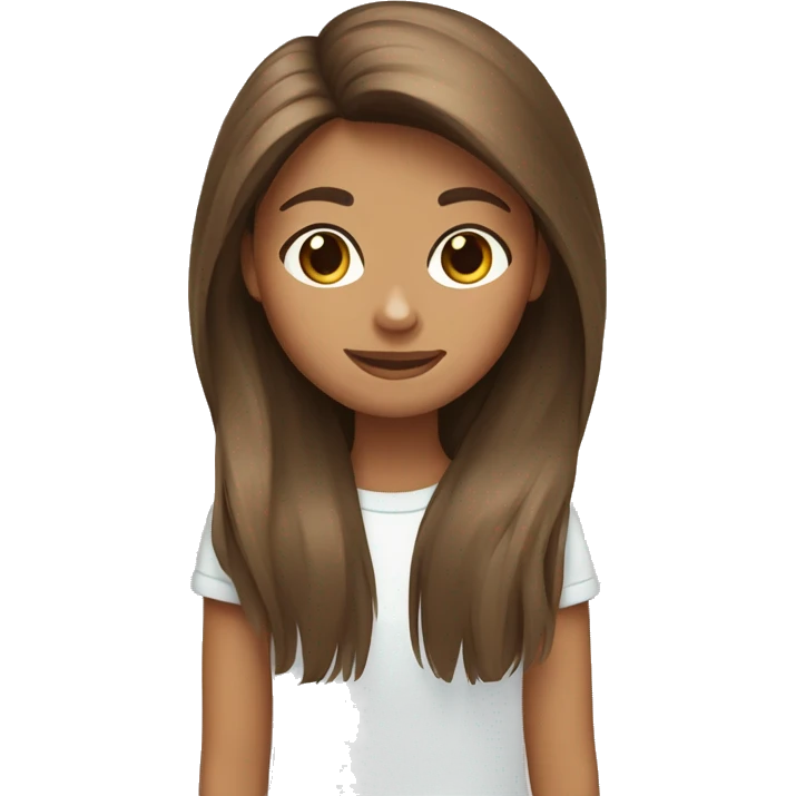 A brown-haired girl and a Yorkshire terrier emoji