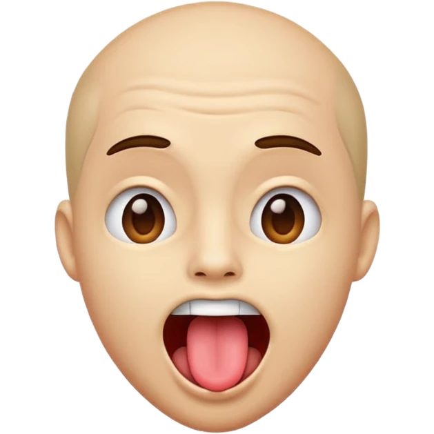 Head shake with tongue out emoji