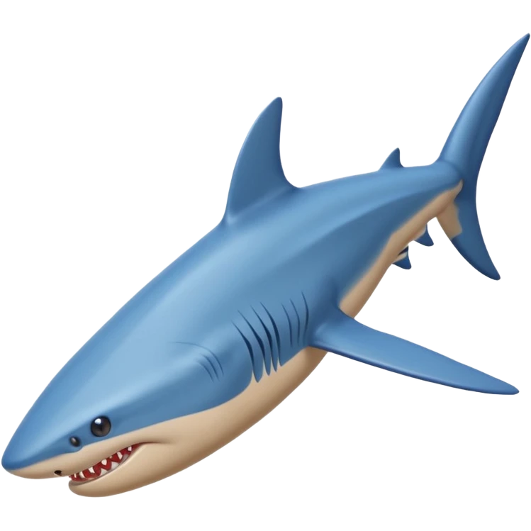blue shark, with elongated side fins that create legs. On his three feet, he wears blue Nike shoes emoji