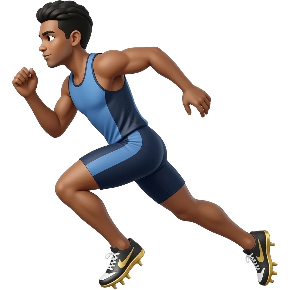 track runner athlete with gold spikes emoji