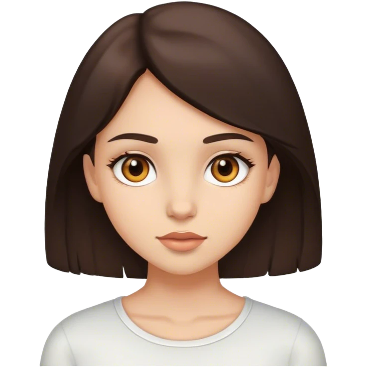 brunette girl with brown eyes emoji