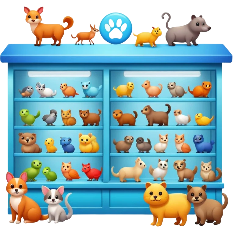 pet shop store with animals emoji
