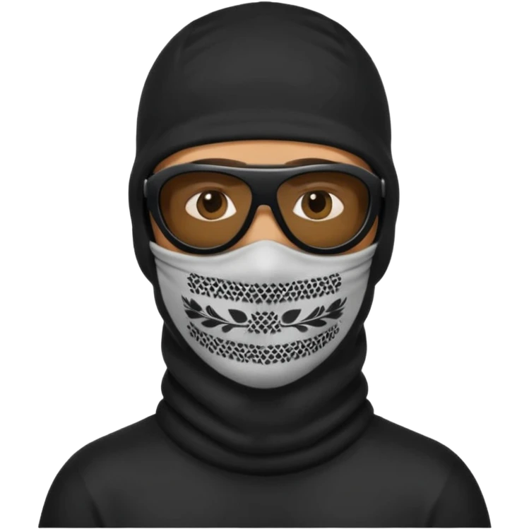 man in balaclava and black sunglasses emoji