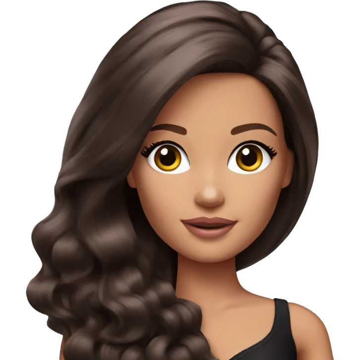 Beautiful Barbie brunette emoji
