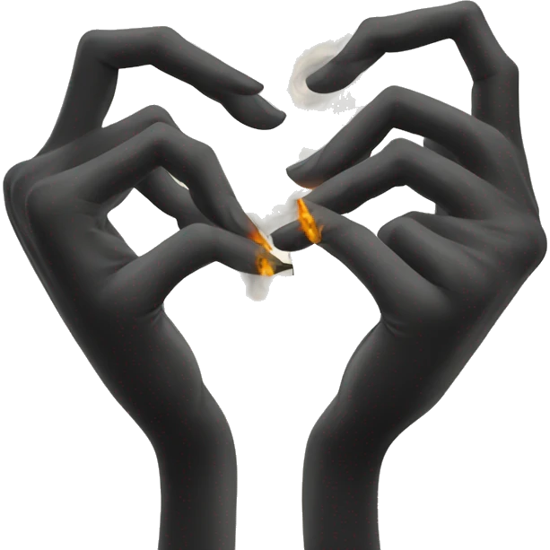 Heart hands with cigarette emoji