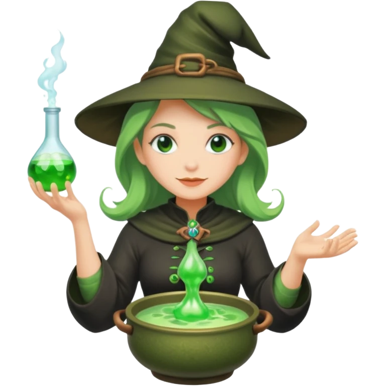green witch cooking potion emoji