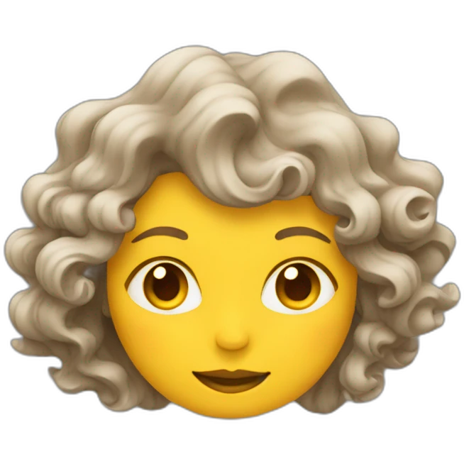 woman with wavy hair combined with the sun emoji