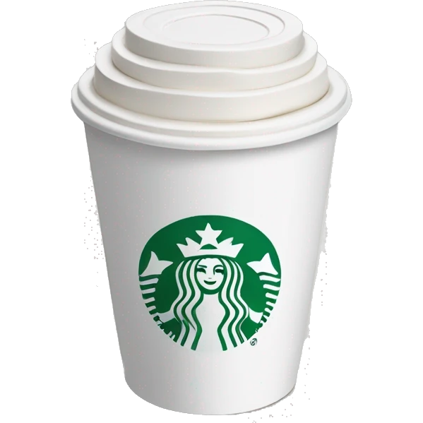 Starbucks white paper cup with lid emoji