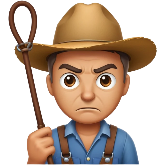 Angry farmer holding whip emoji