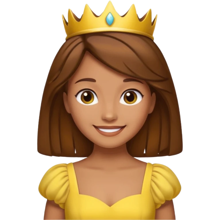 Princess daisy yelllow dress standing with brown hair  emoji