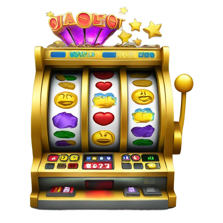 Slot machine winning jackpot emoji