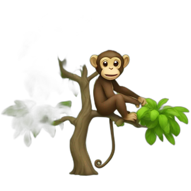 Tree with a monkey  emoji