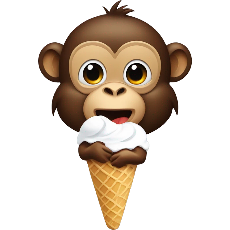 a monkey mixed with and eagle eating ice cream  emoji