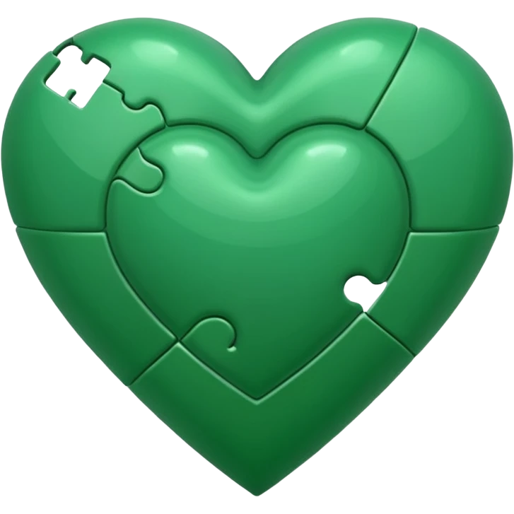 green heart with a puzzle pattern emoji