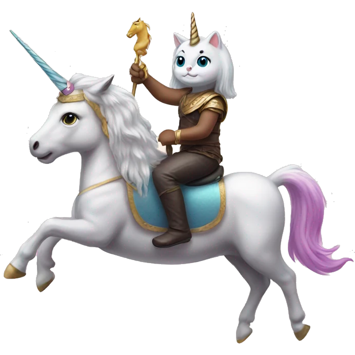 Kitty riding a unicorn emoji
