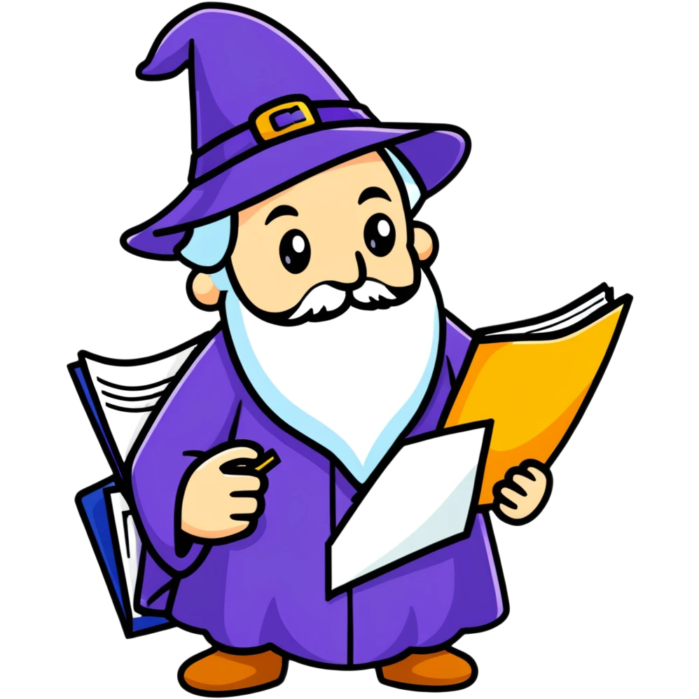 wizard holding documents emoji
