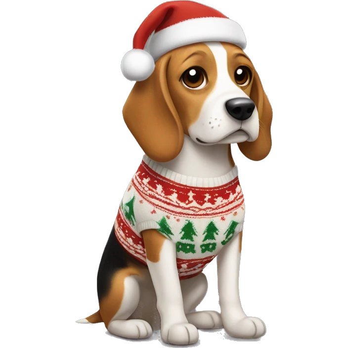 Beagle with Christmas sweater  emoji