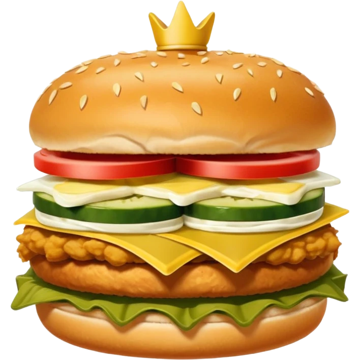 chicken sandwich with pickles and mayo on a seedless bun emoji