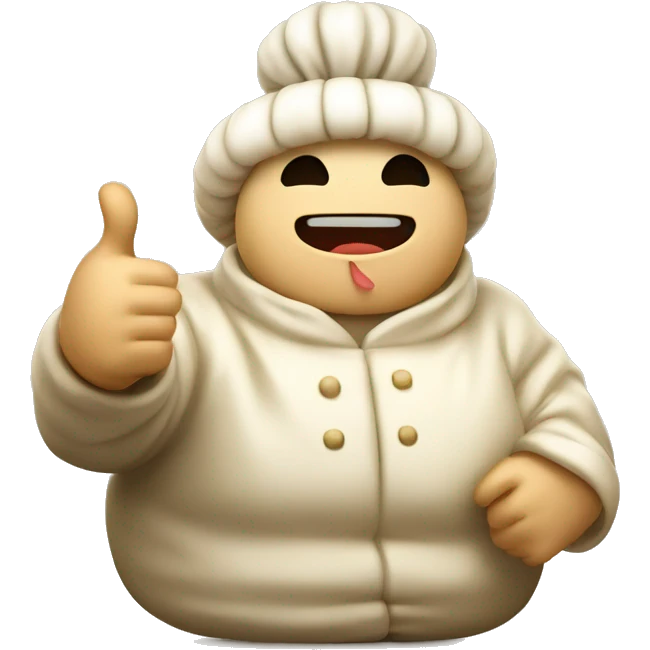 a xiao long bao character with thumbs up  emoji