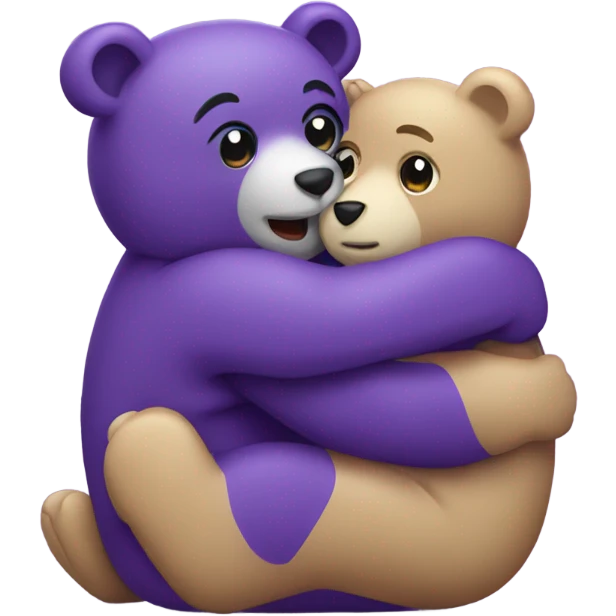 Purple bears hugging emoji