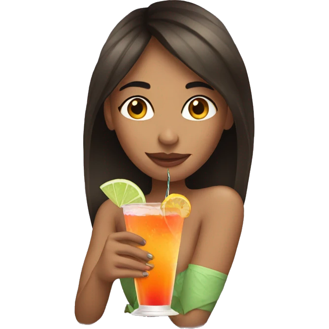 Girl drinking cocktail emoji