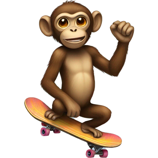 Monkey on a skateboard  emoji