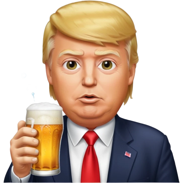 Donald trump drinking a beer emoji