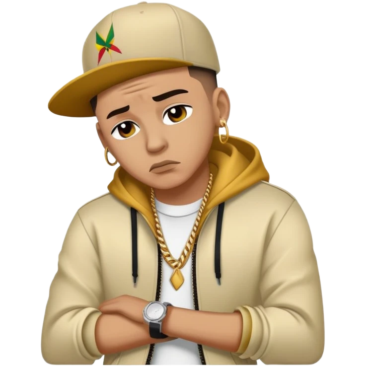 Sad and Stressed Reggaeton Music Singer emoji