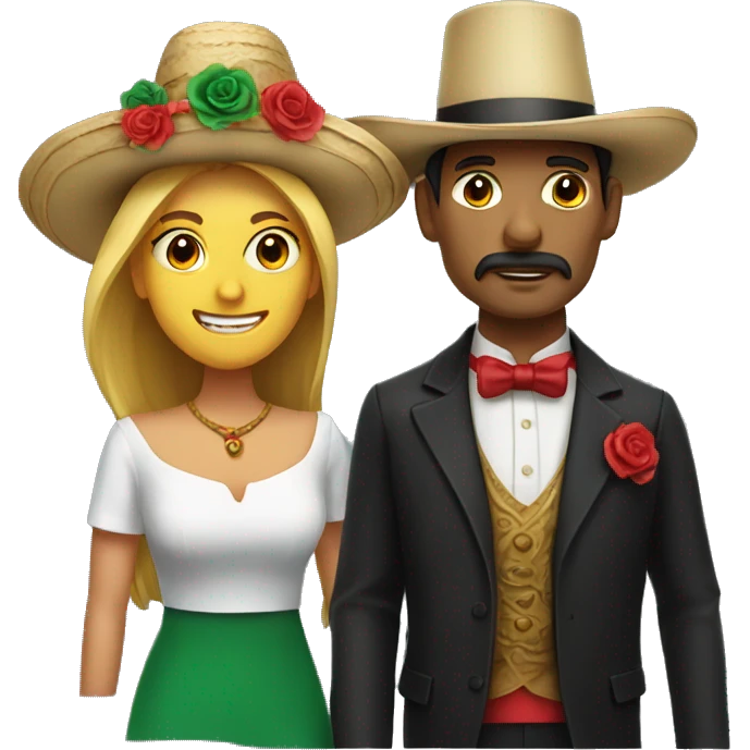 A man and a woman with a Mexican tophat emoji