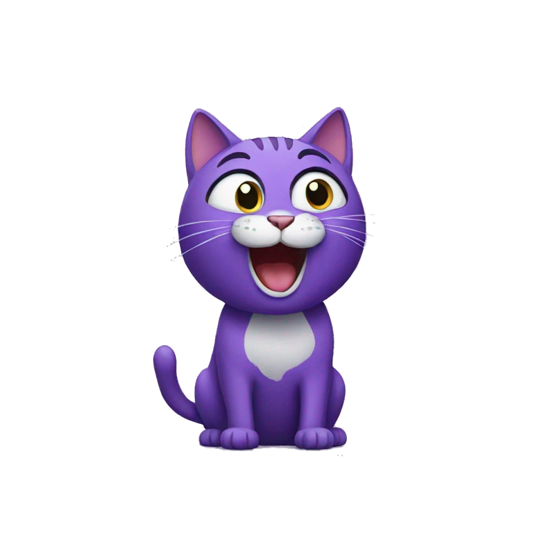 purple Cat singing emoji