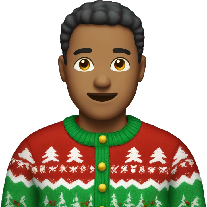 Man wearing Christmas sweater  emoji