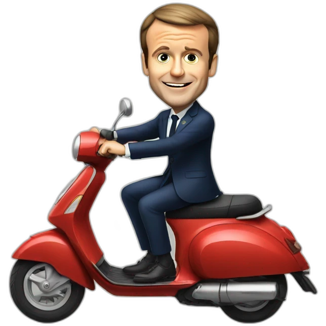 emmanuel macron on scooter emoji