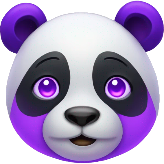 cute neon purple panda emoji