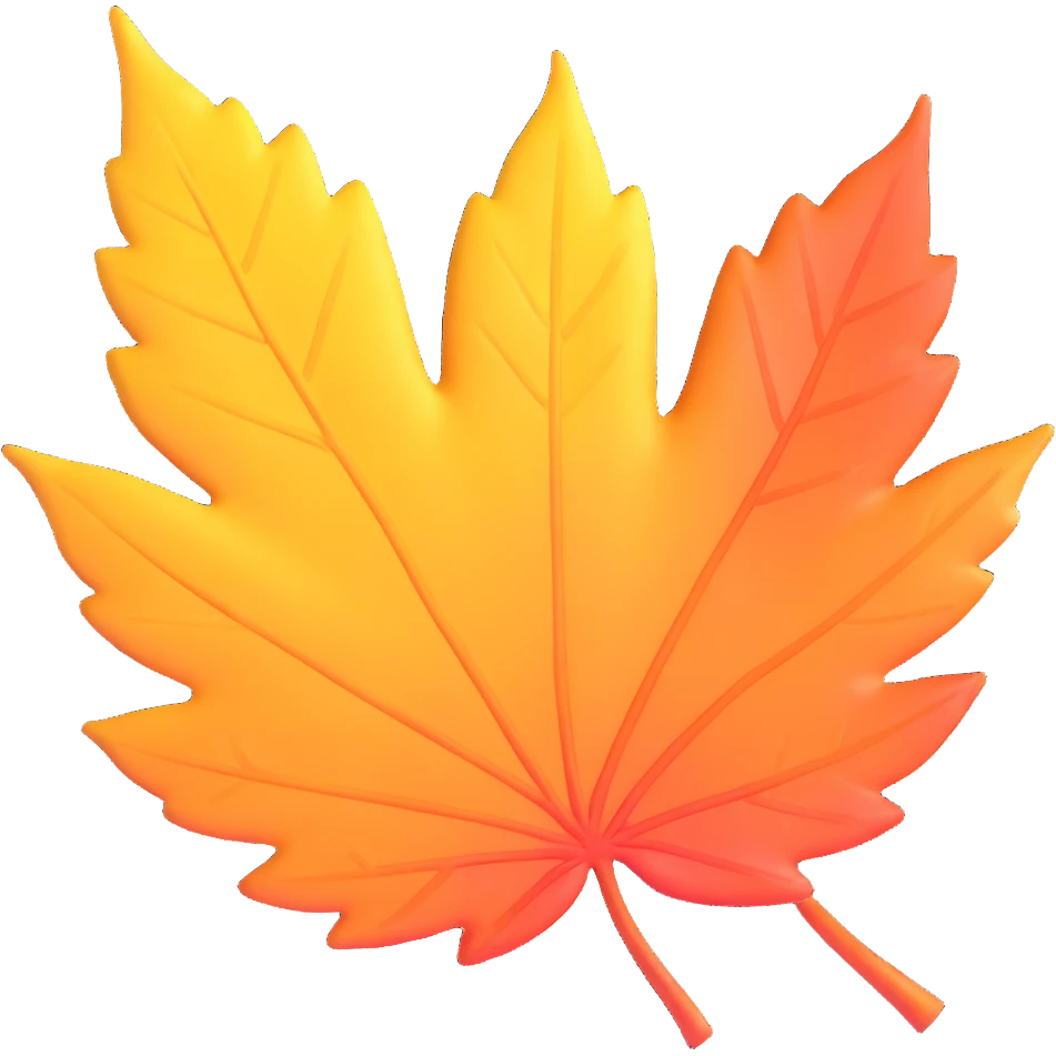 autumn leaf, fall leaf emoji