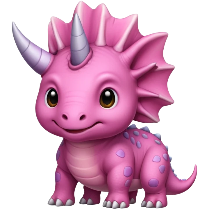 Triceratops cute pink  emoji