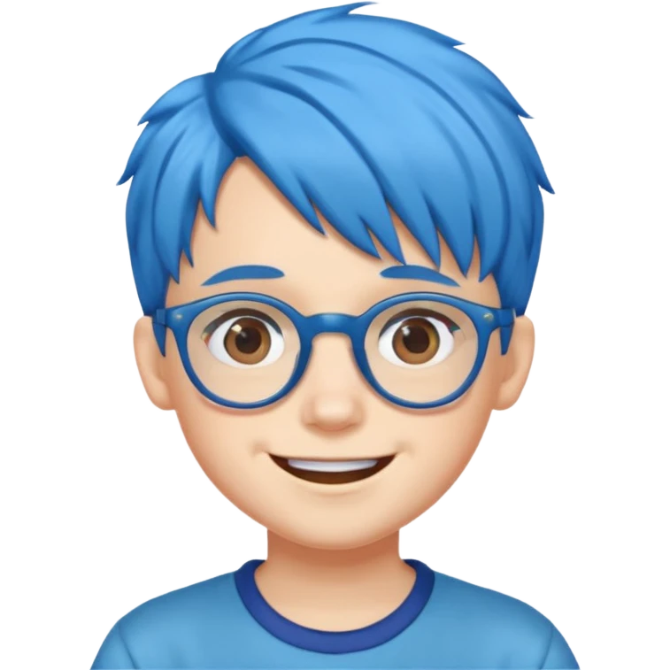 blue haired kid with glassesü emoji