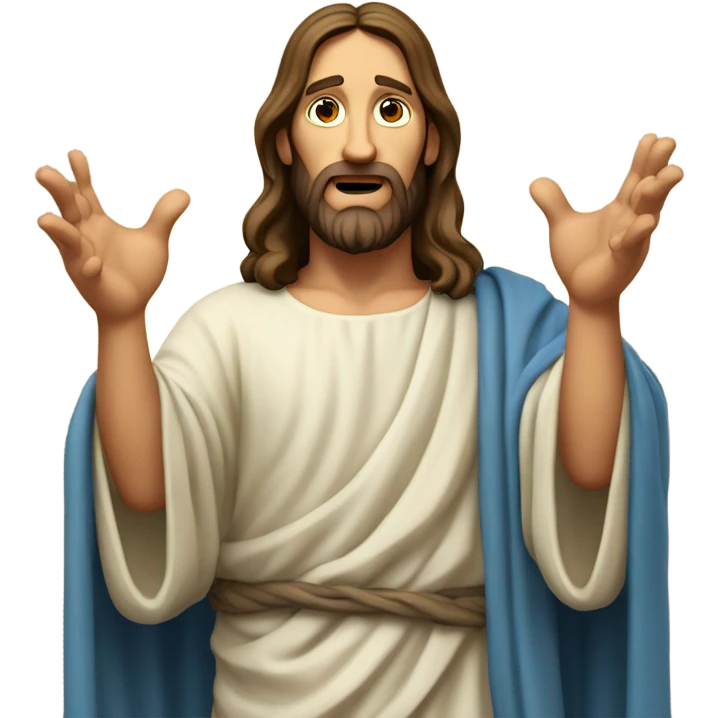 Jesus shrugging emoji