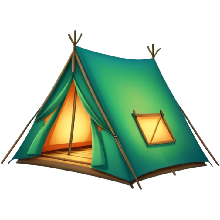 tent under northern lights emoji