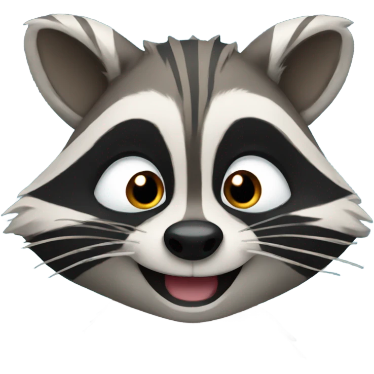 Raccoon smiling emoji