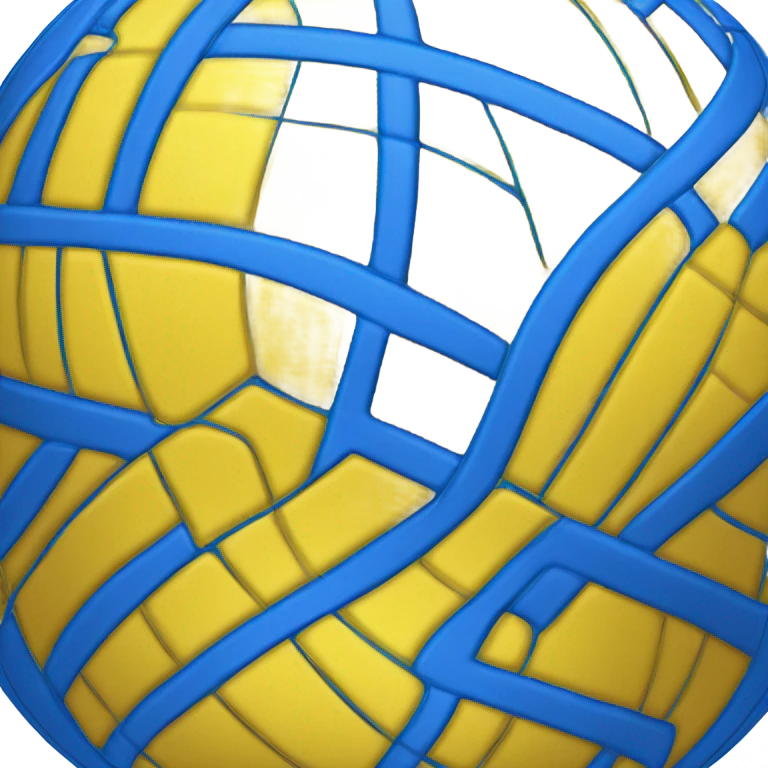 yellow and blue volleyball emoji
