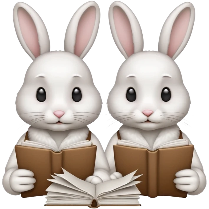 two rabbits working on research emoji