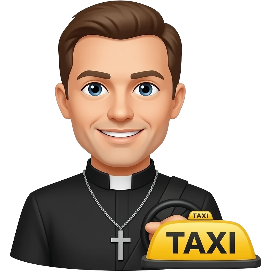 The priest is a taxist emoji
