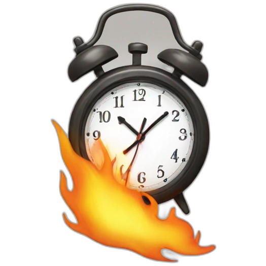 clock on fire emoji
