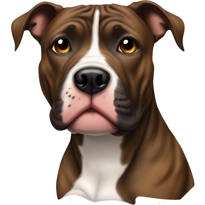 Brindle Pitbull with brown eye patch emoji