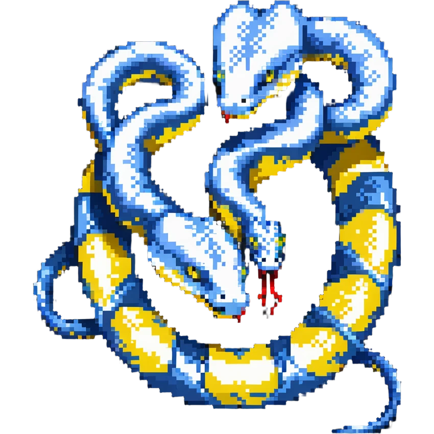 Python programming language logo with blue and yellow intertwined snakes emoji