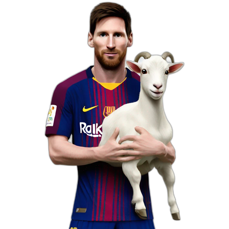 lionel messi with a goat emoji