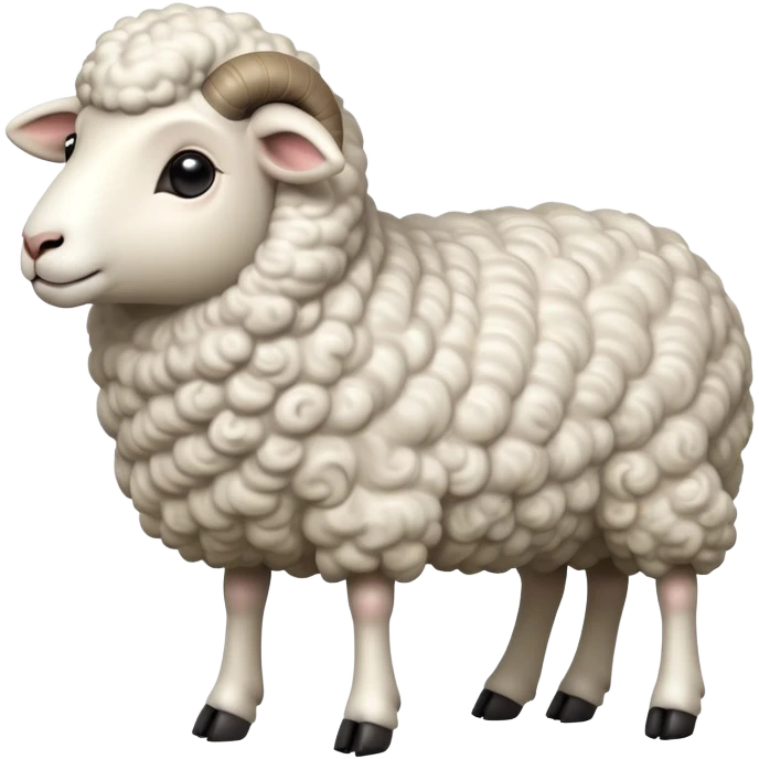 cinematic-[sheep]-realistic-full-body-standing-emoji,-tail-flicking-lazily,-head-tilted-dramatically,-curly-[white]-fur,-simplified-yet-realistic-focused-features,-highly-detailed,-glowing-with-an-almost-sarcastic-glow emoji