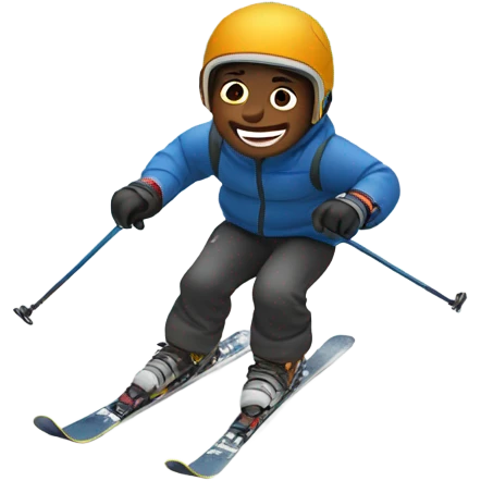 Little boy skiing down the mountain emoji