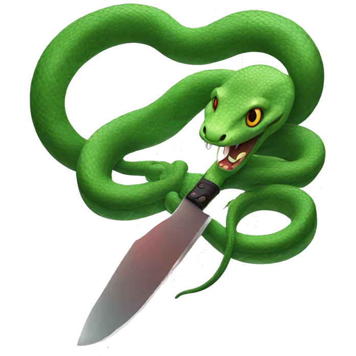 a snake with a knife emoji