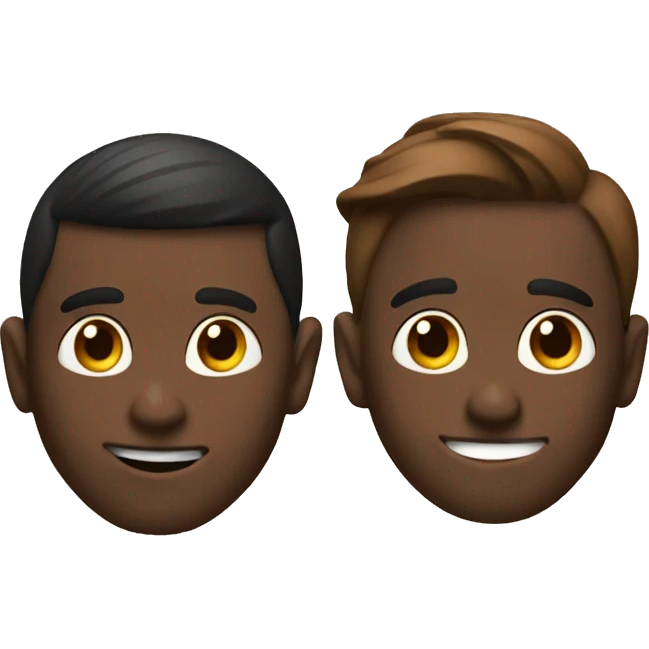 2 brothers, immaculately dressed with brown podcast headphones emoji